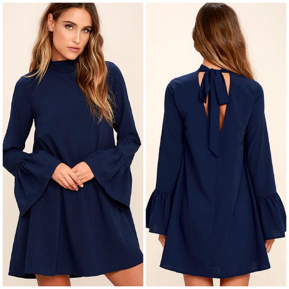 🌻LULU's🌻 Mod Squad Shift Dress in Navy - Picture 2 of 6